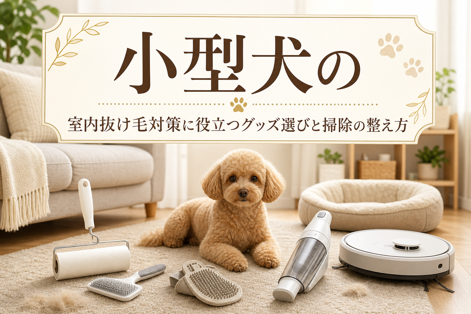 小型犬の室内抜け毛対策に役立つグッズ選びと掃除の整え方