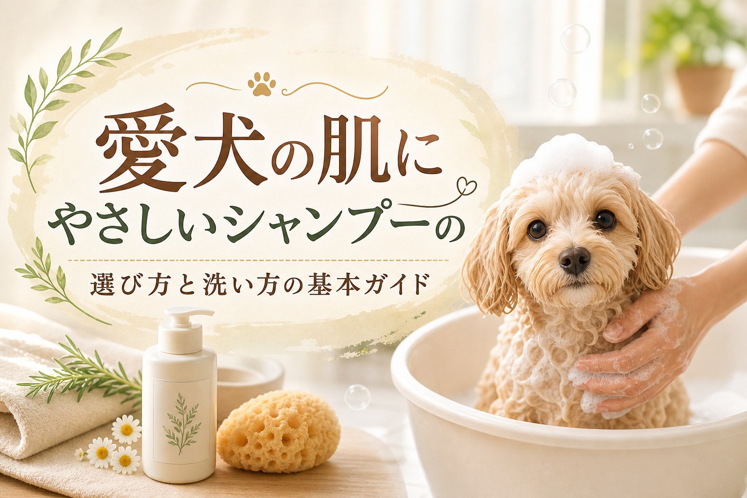 愛犬の肌にやさしいシャンプーの選び方と洗い方の基本ガイド