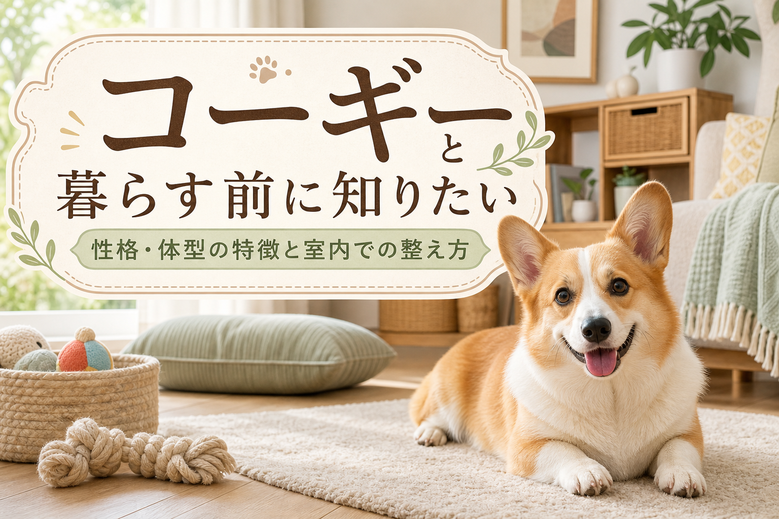コーギーと暮らす前に知りたい性格・体型の特徴と室内での整え方