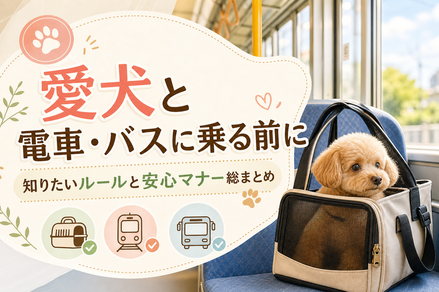 愛犬と電車・バスに乗る前に知りたいルールと安心マナー総まとめ
