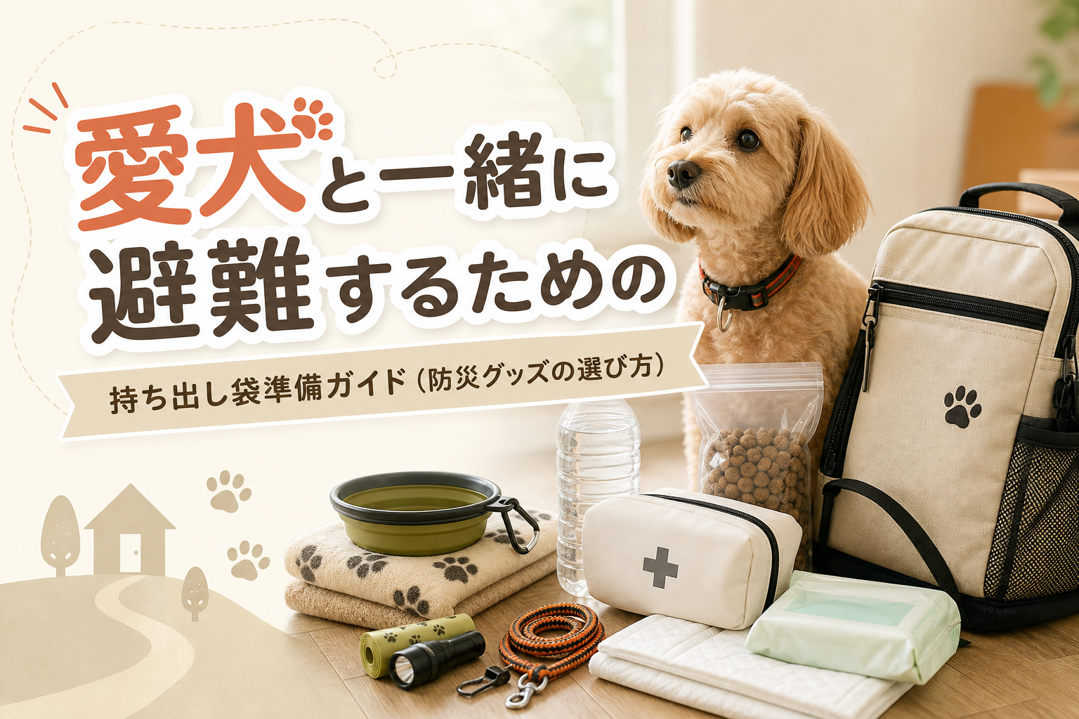 愛犬と一緒に避難するための持ち出し袋準備ガイド(防災グッズの選び方)