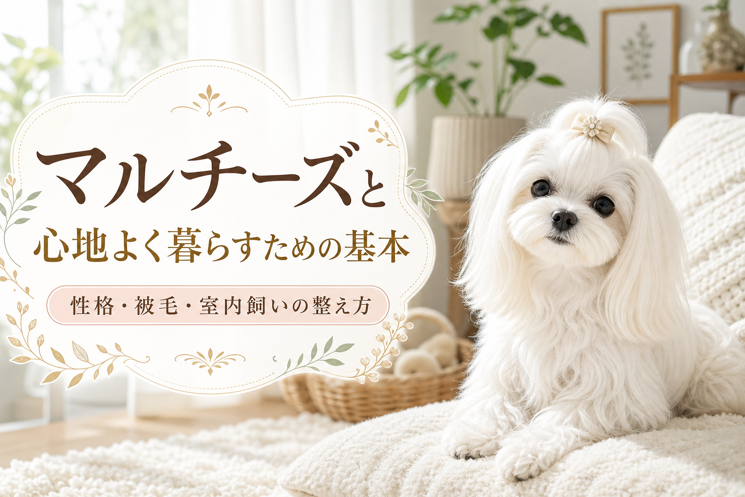 マルチーズと心地よく暮らすための基本:性格・被毛・室内飼いの整え方