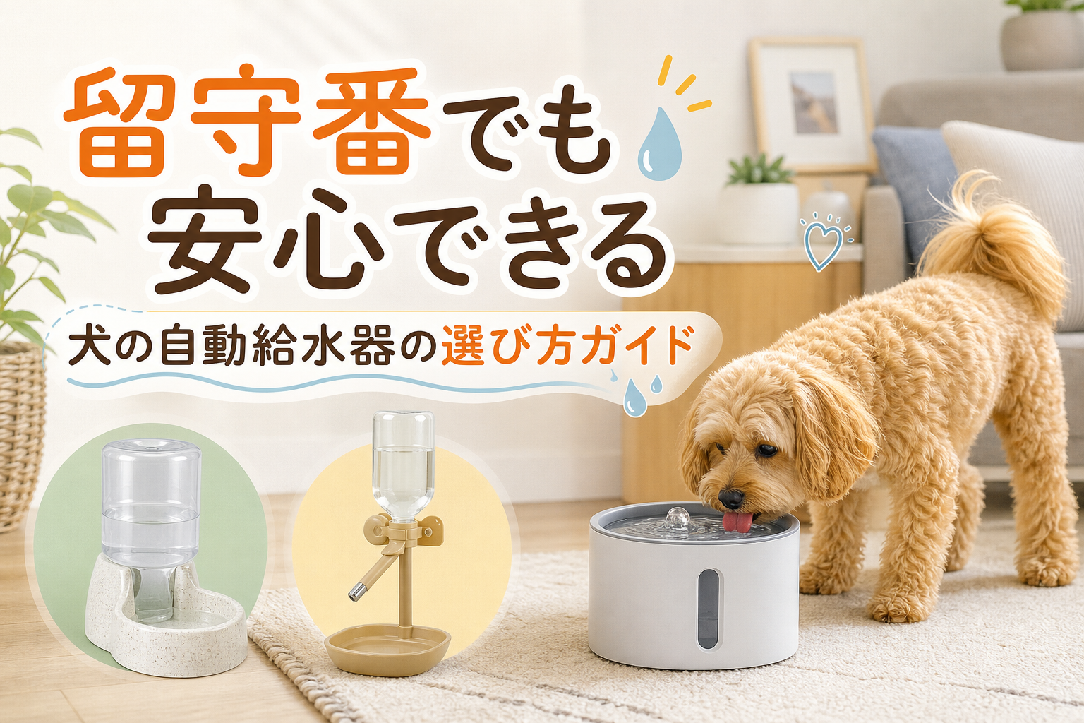 留守番でも安心できる犬の自動給水器の選び方ガイド