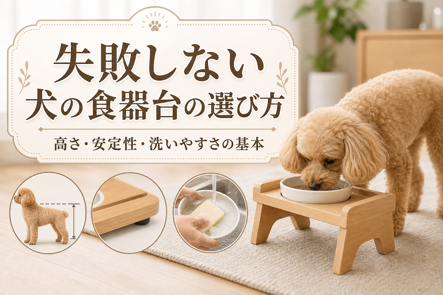 失敗しない犬の食器台の選び方|高さ・安定性・洗いやすさの基本