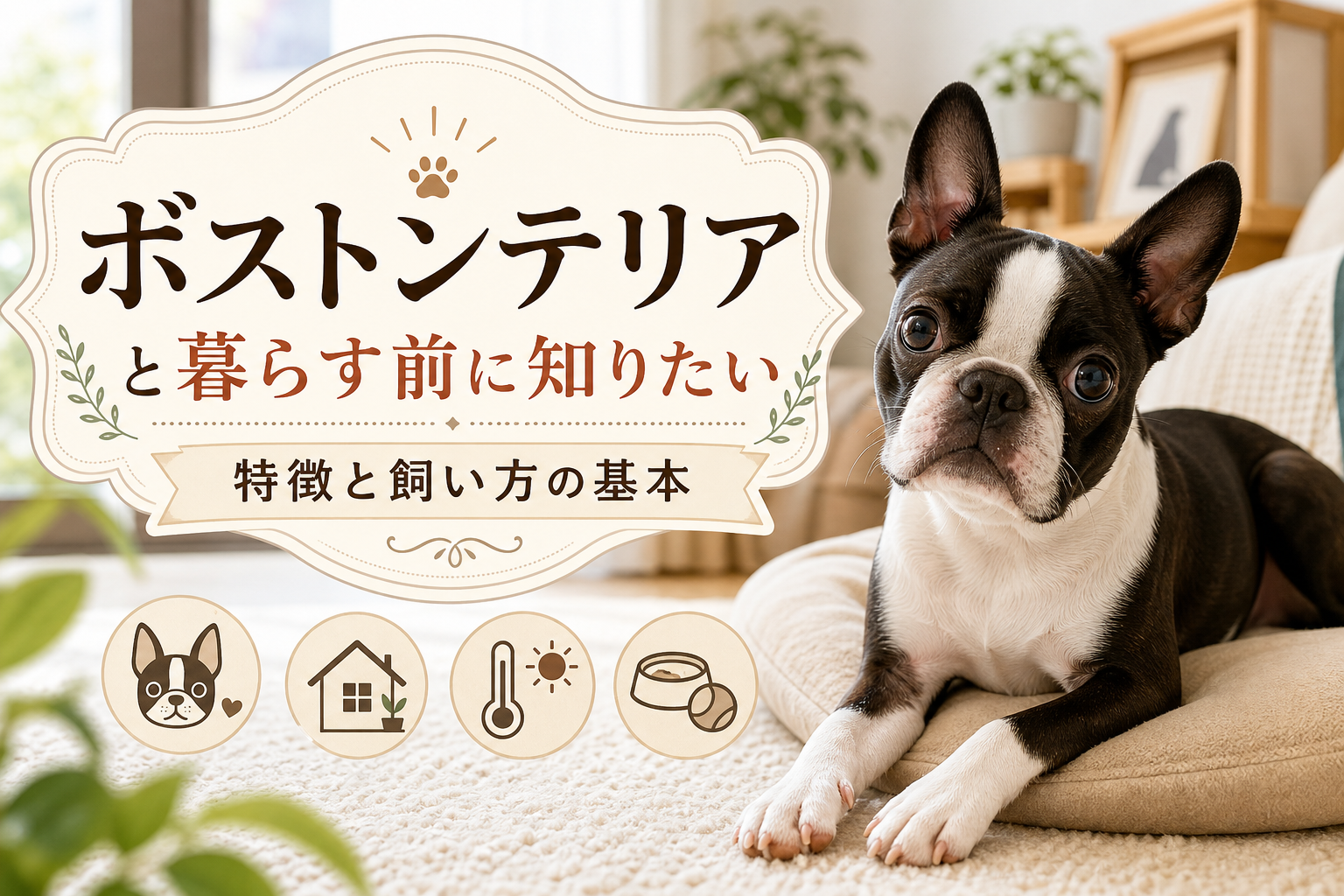ボストンテリアと暮らす前に知りたい特徴と飼い方の基本