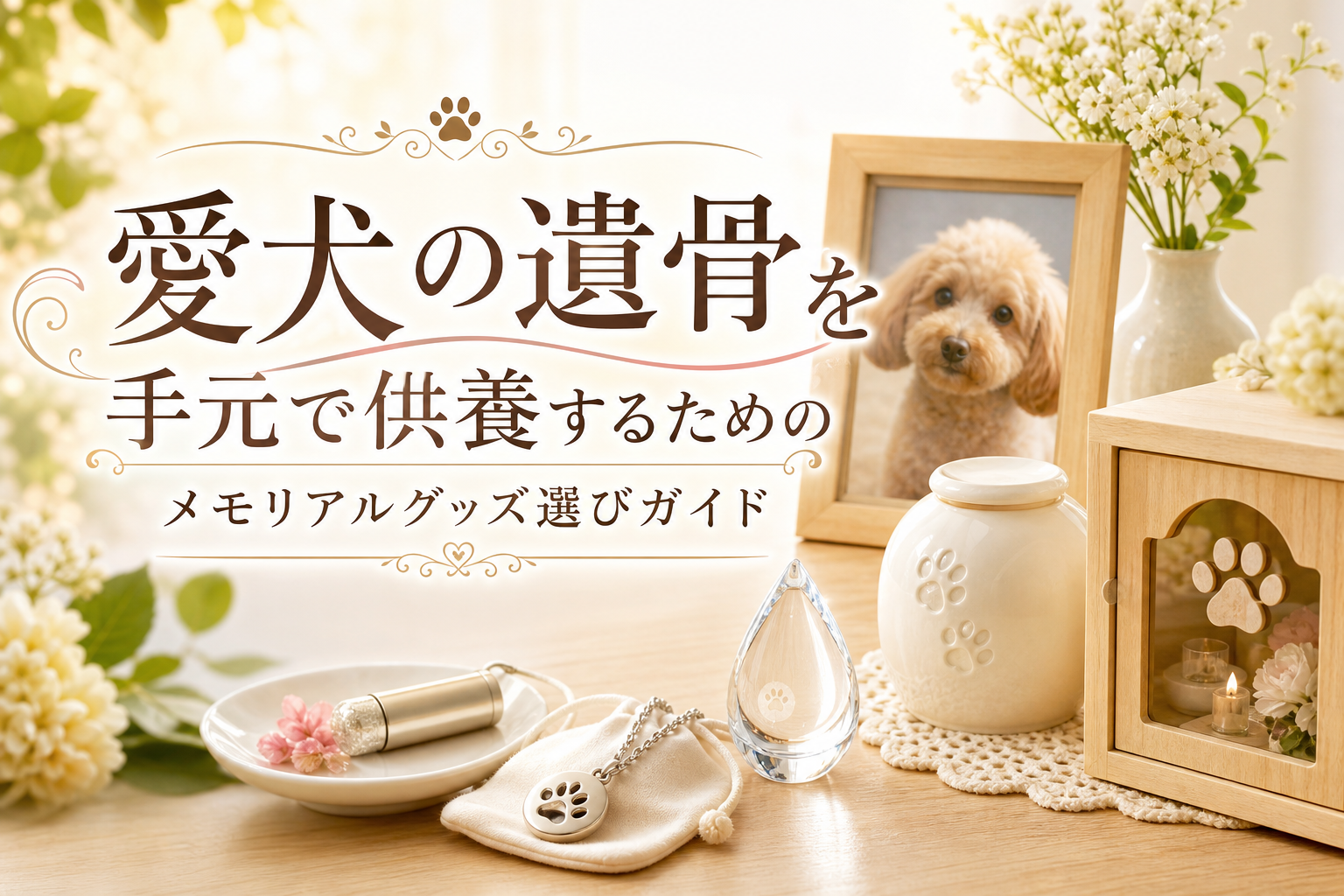 愛犬の遺骨を手元で供養するためのメモリアルグッズ選びガイド