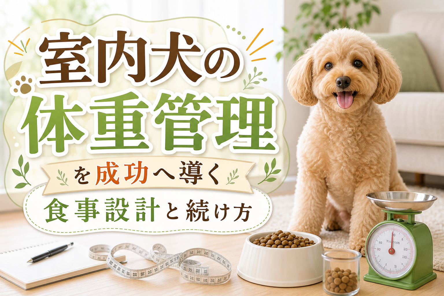 室内犬の体重管理を成功へ導く食事設計と続け方