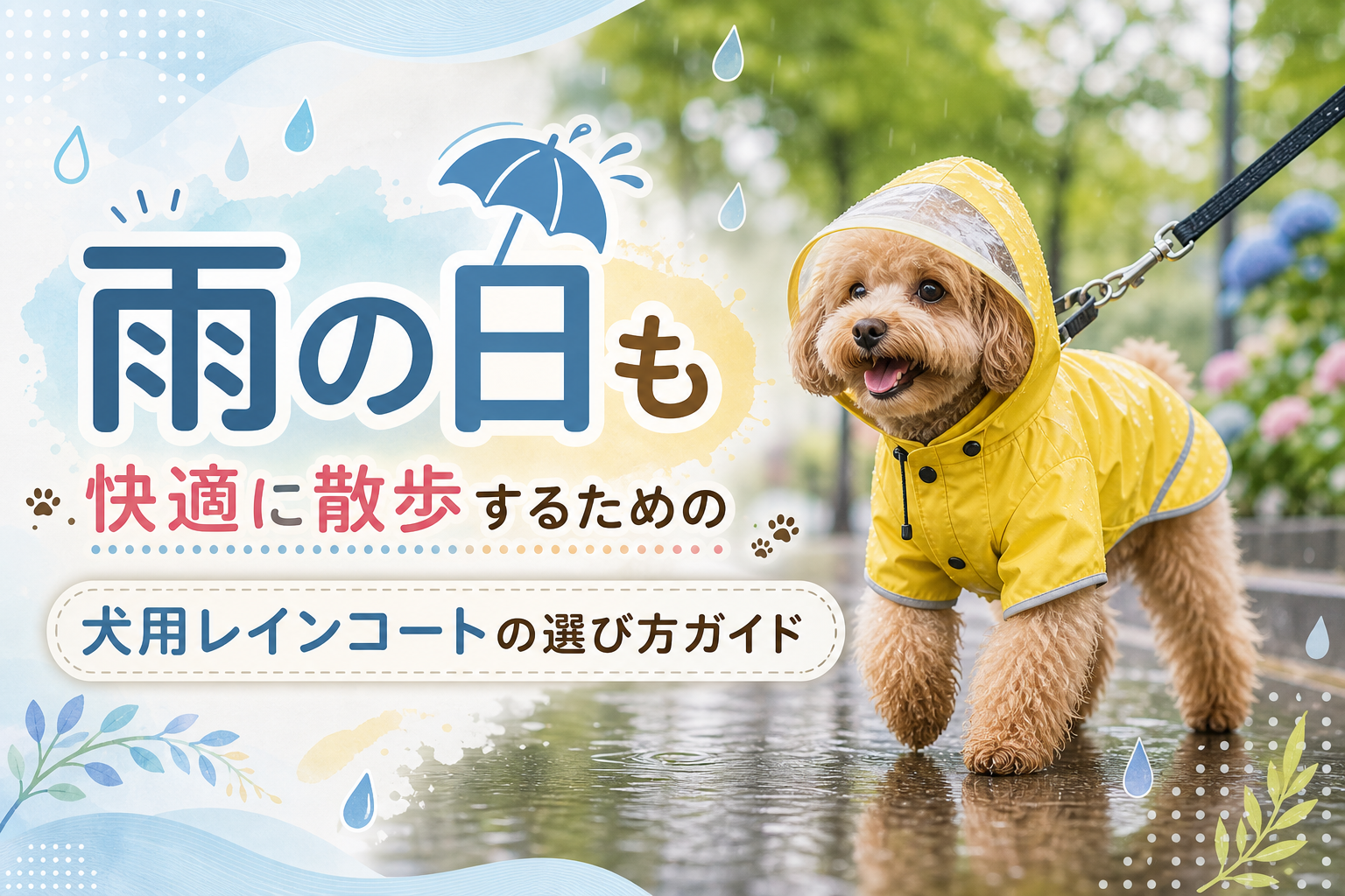 雨の日も快適に散歩するための犬用レインコートの選び方ガイド