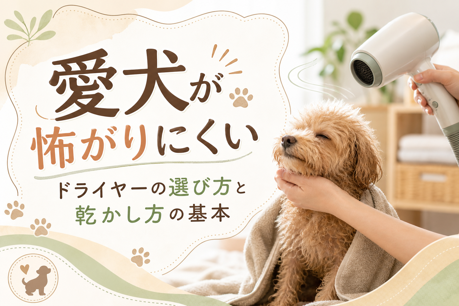 愛犬が怖がりにくいドライヤーの選び方と乾かし方の基本