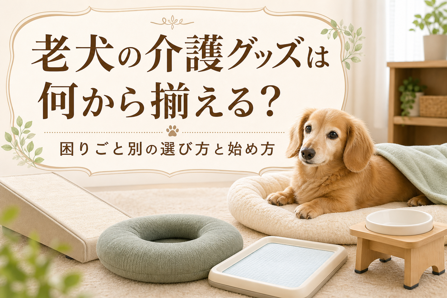 老犬の介護グッズは何から揃える?困りごと別の選び方と始め方