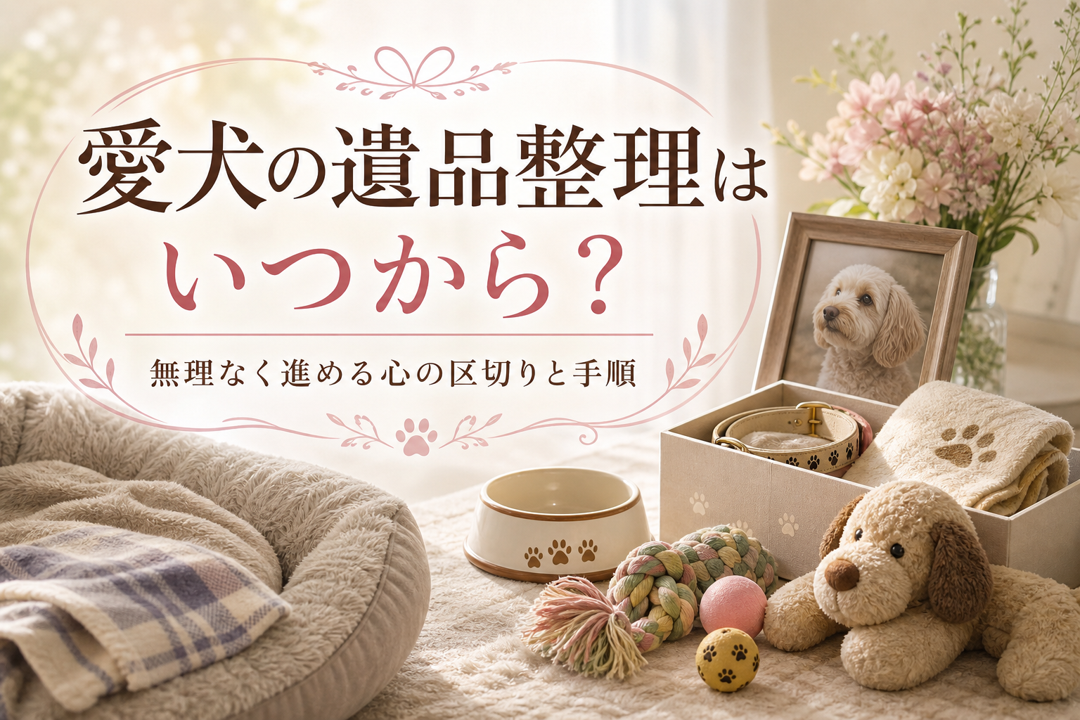 愛犬の遺品整理はいつから?無理なく進める心の区切りと手順
