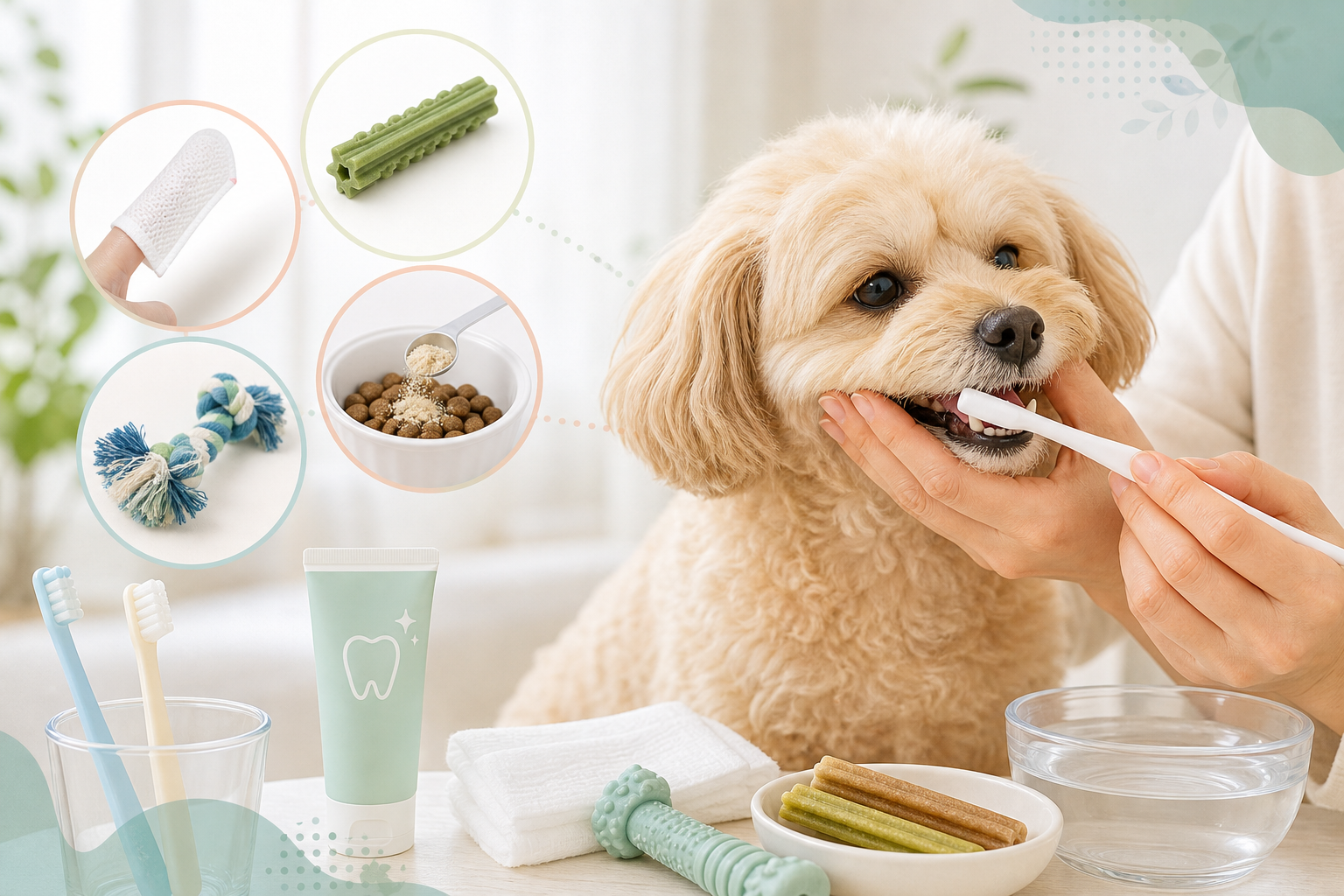犬のデンタルケアは「歯垢を落とす習慣づくり」が中心です
